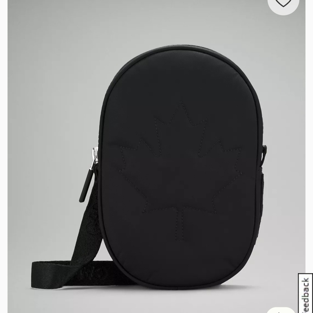 Black Maple Leaf Crossbody Bag